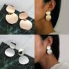1 Pair Alloy Earring Ear Pendent Fashion Jewelry Fine Workmanship Long-lasting Round Plate Exquisite Attractive