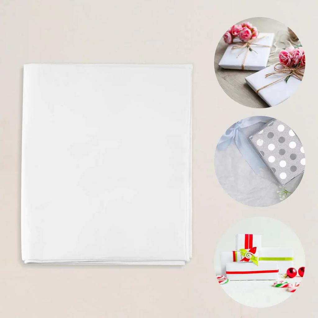 120 Sheets White Tissue Paper 50x35cm Each for Gift Wrapping Pompoms Flowers & Crafts Business Packaging Paper Wrap