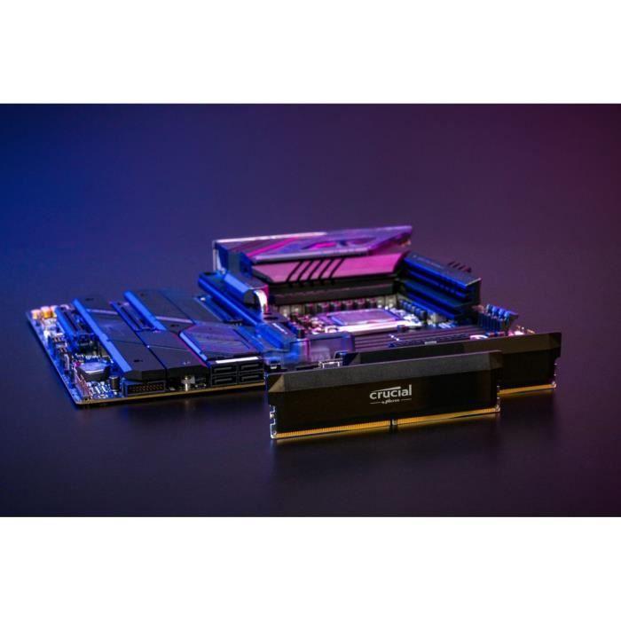CRUCIAL Mémoire RAM DDR5 PRO - Overclocking Edition - Kit 64GB (2 x 32GO) - 6400 MT/s - CL40 - UDIMM