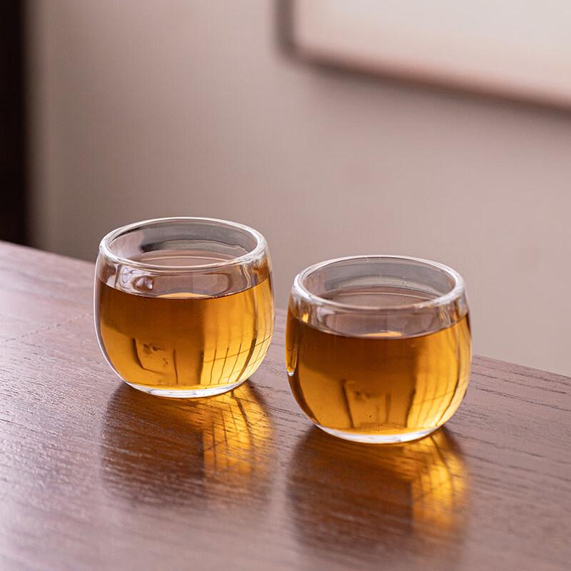 ZISIZ Heat-Resistant Glass Tea Cup with Hammered Texture