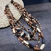 Ethnic Retro Wood Multi-layer Long Necklace