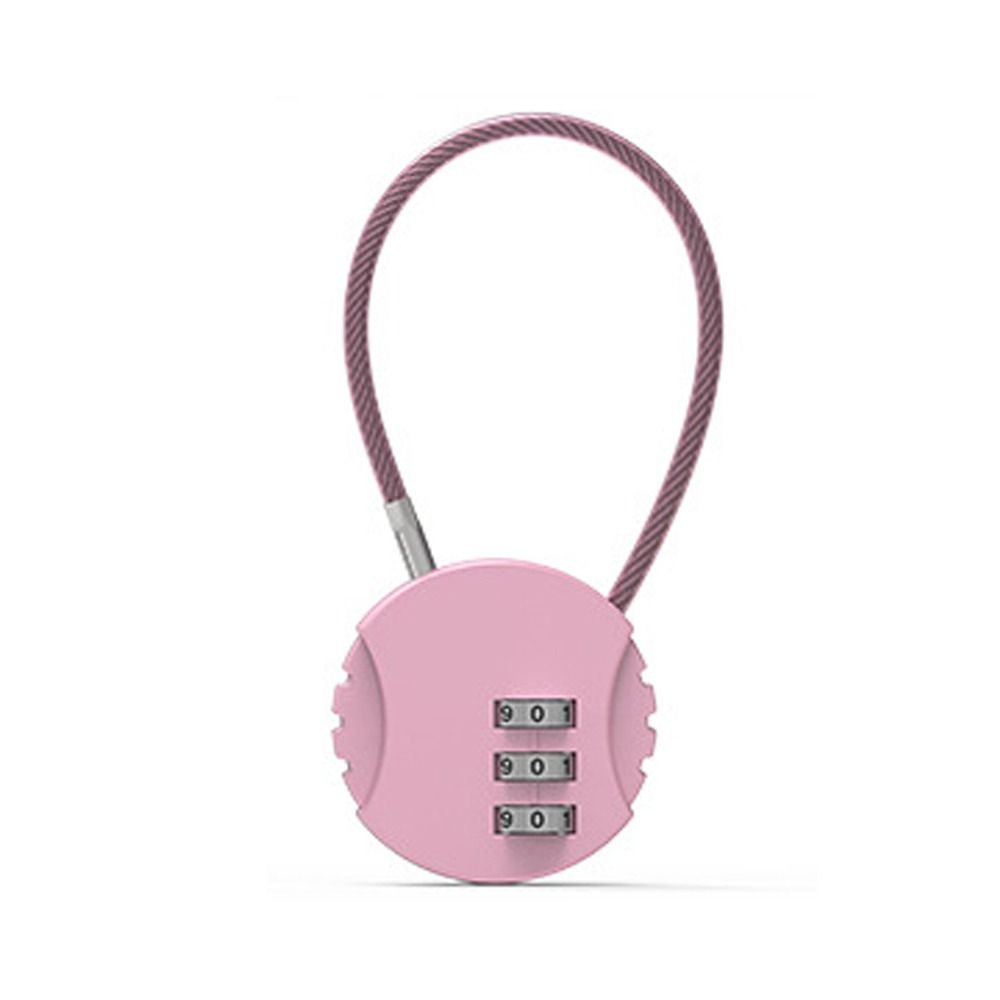 Cookie Shape Wire Rope Password Lock Zinc Alloy Code Lock NEW 3 Dial Digit Password Padlock