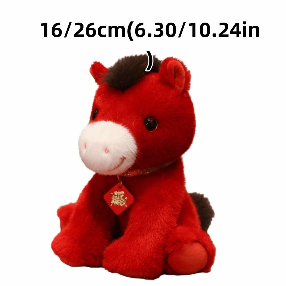 Good Luck Lucky Horse Plush Toys Cute Zodiac Pony Figurine 2026 Horse Plush Doll  Festive Decor