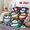 Quirky One-eyed Monster 2D Flat Pattern Flannel Blanket High Quality All Seasons Warmth and Comfort Perfect for Christmas Gifts.