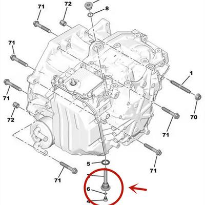 Växellådsoljeavtappningsskruv 221347 Ersättning för Peugeot 3008 / Citroen C4 C5 Ds5