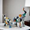 Moderne Malerei Graffiti Elefant Skulptur Bunte Abstrakte Kunst Harz Elefantenstatue Nordische Heimdekoration Desktop-Ornamente