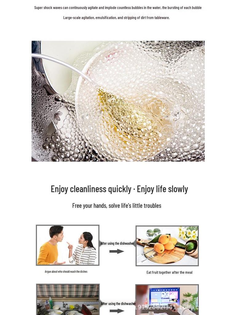 Mini Electric Dishwasher & Ultrasonic Fruit Cleaner