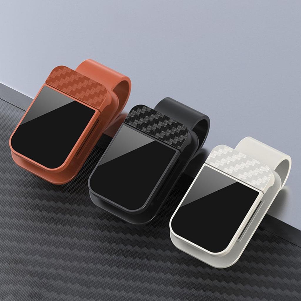 Porta occhiali da sole con visiera Supporto per auto Compatto per Auto Camion SUV Gancio per occhiali Clip Presa Accessori 1,57x2,76 pollici - Marrone