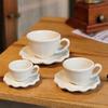Dollhouse Miniature Coffee Cup Set Mini Espresso Mug Tea Cup And Cup Holder Set for Doll House Kitchen Accessories