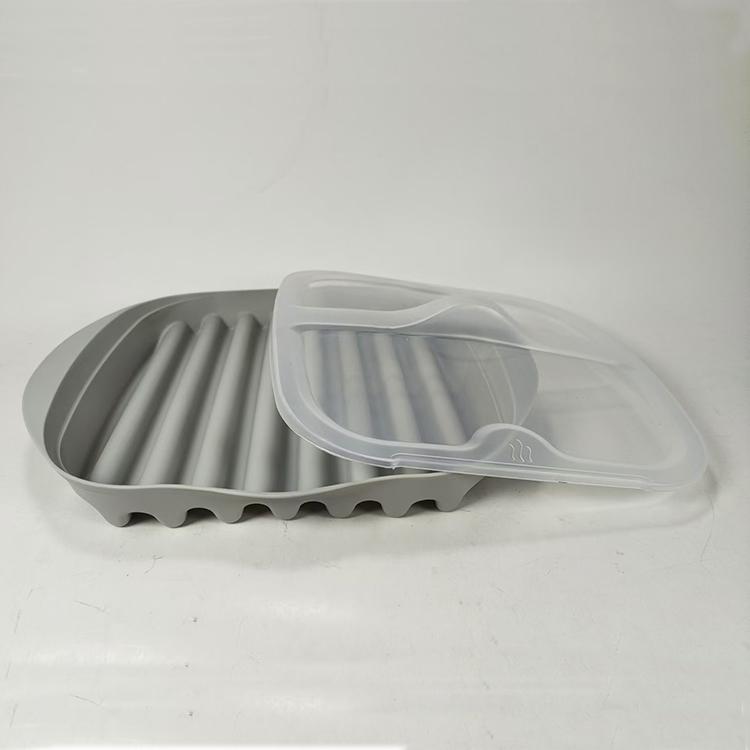 Microwave Bacon Maker Cookers Tray With Splatter Lid BPA-Free Microwave Bacon Grill Pizza Tray Efficient Food Prep Kitchen Tools