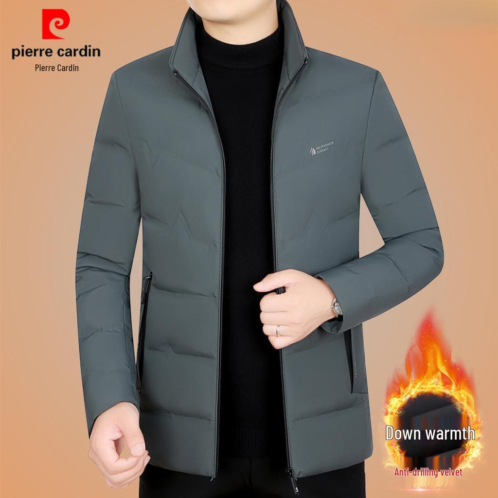 Męska lekka kurtka puchowa Pierre Cardin o dopasowanym kroju - Casualowy płaszcz jesienno-zimowy dla osób w średnim wieku i starszych