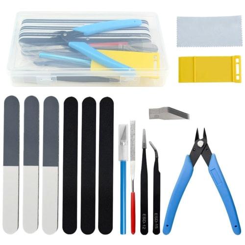 WMYCONGCONG 14-Piece Plastic Model Tool Set, Beginner-Friendly, with Storage Case, Thin-Blade Nippers, Files, and Precision Tweezers, Craft Tools for
