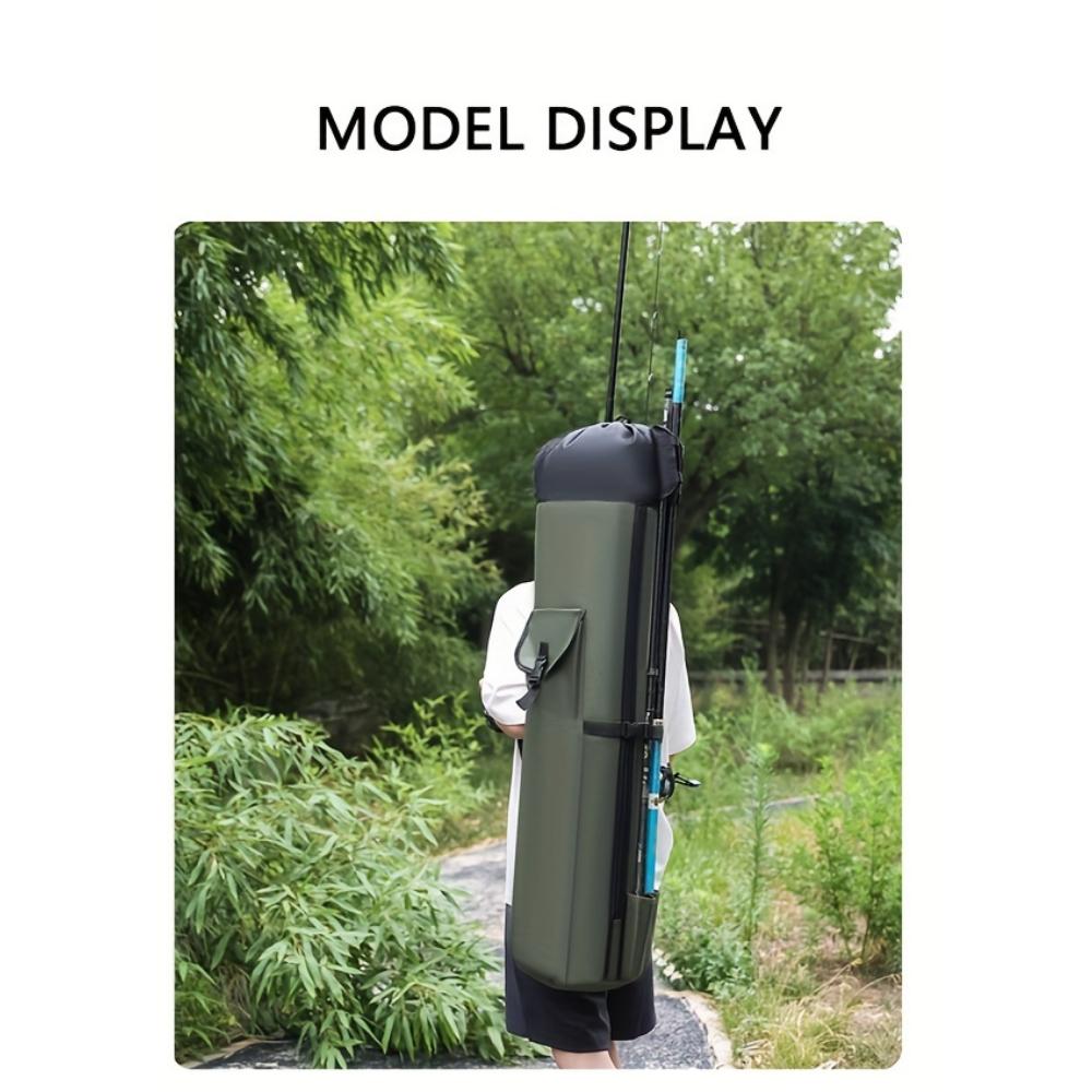 Green fishing rod bag, durable folding fishing gear handbag, multi-functional large-capacity high-quality fishing rod box.