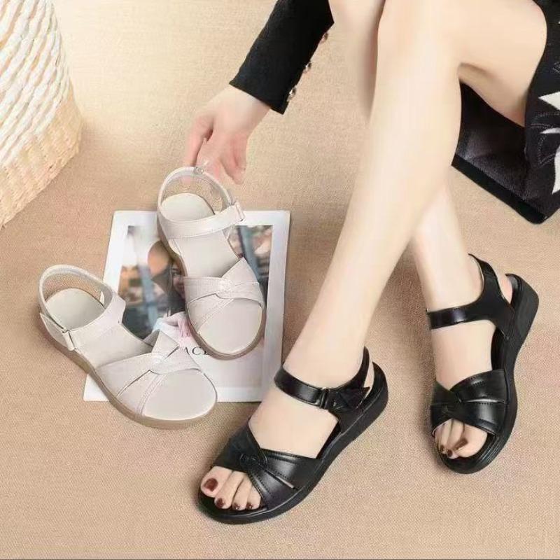 Slope heel open-toed Velcro one-button casual heightening sandals summer new platform sandals