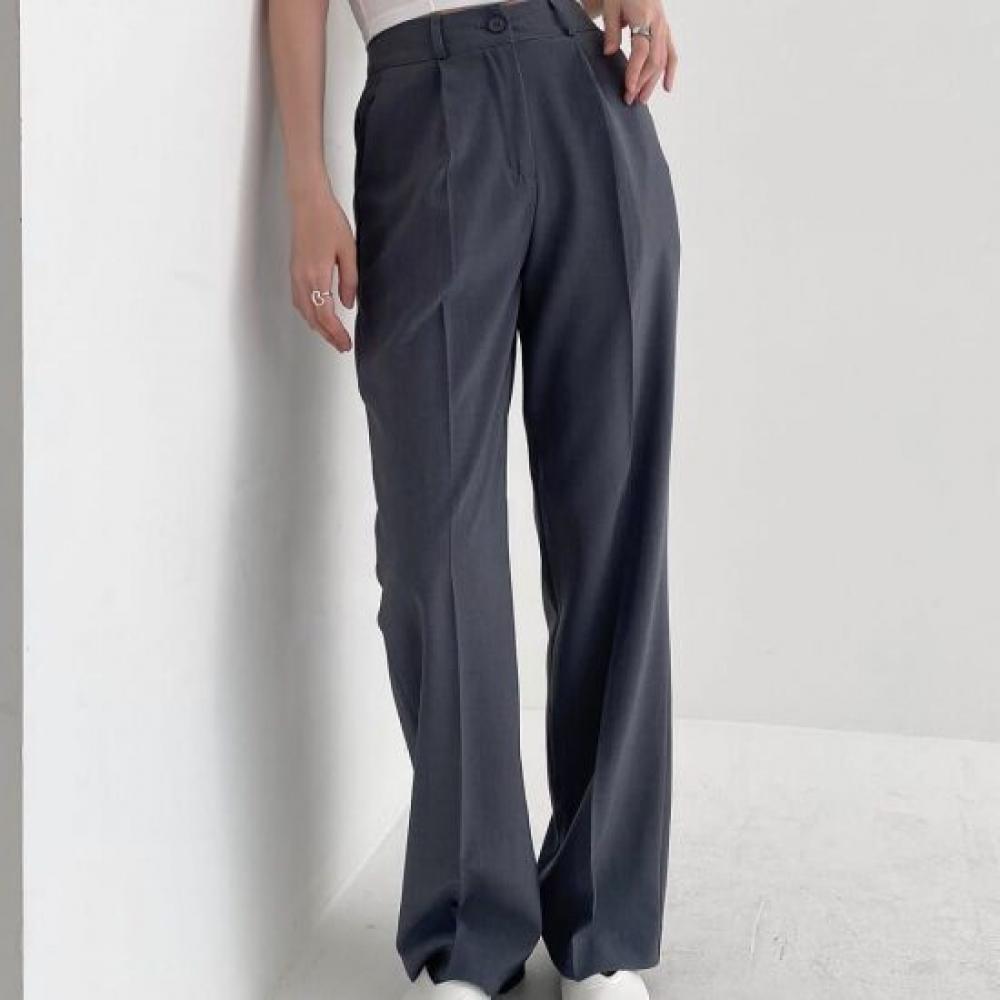 C S In The Room StretCh pIntuCk Straight Wide SlaCkS 3Color 5Size