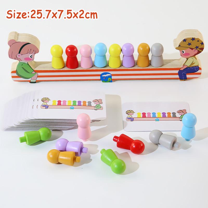 Gioco di Abbinamento Colori e Ordinamento per Bambini Giocattolo Creativo Montessori Clip Animali Perline Impilamento Gioco di Equilibrio Giocattolo per l'Educazione delle Abilità Motorie Fini del Bambino