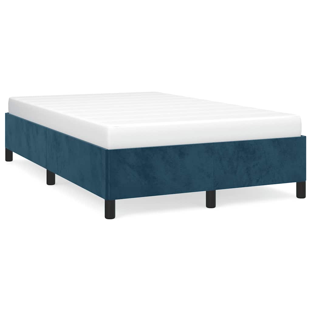 Bed Frame without Mattress Dark Blue 120 x 190 cm Velvet
