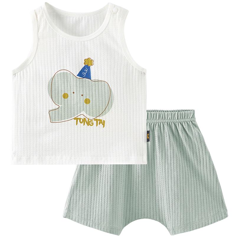 

TONGTAI Baby Summer Pure Cotton Vest & Shorts Set 110cm