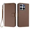 Wallet Case for Edge 70 Fusion+ 5G - Leather/PU, Brown, With Lanyard