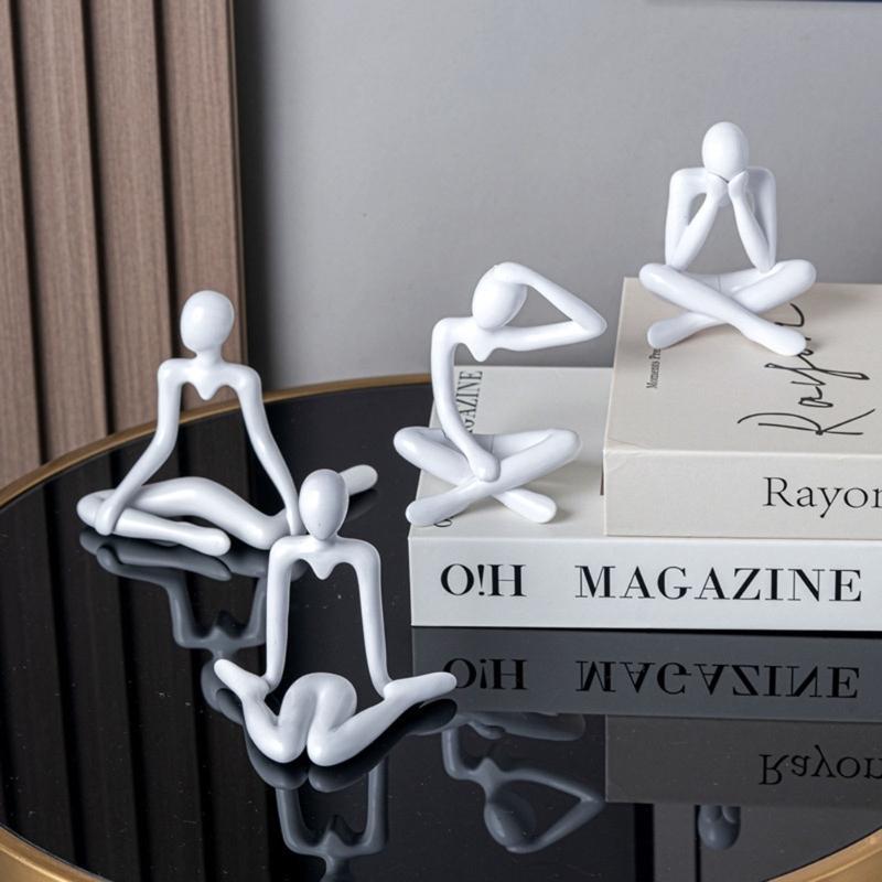 Abstract Thinker Figurine Sculpture Modern Art Homes Decors Plastic Statue for Living Room or Office Bookshelf Display