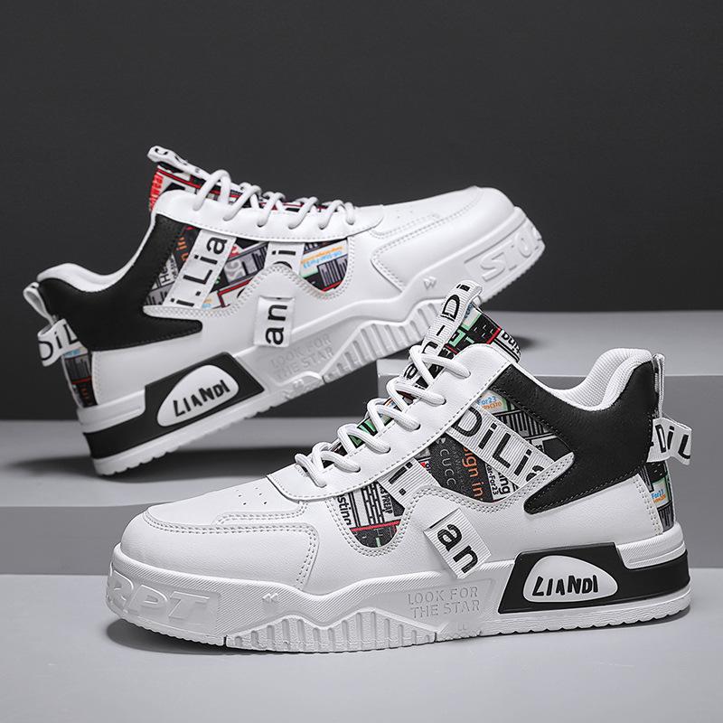 

Мужская обувь весна и осень 2025 года, новая корейская версия, трендовая спортивная и любительская обувь для серфинга, молодежная обувь большого размера с высоким берцем 39