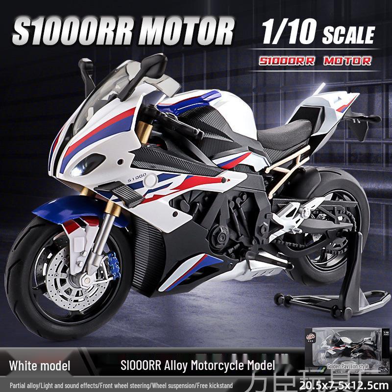 Alloy 1:10 BMW S1000RR Motorcycle Model with Sound and Light Features