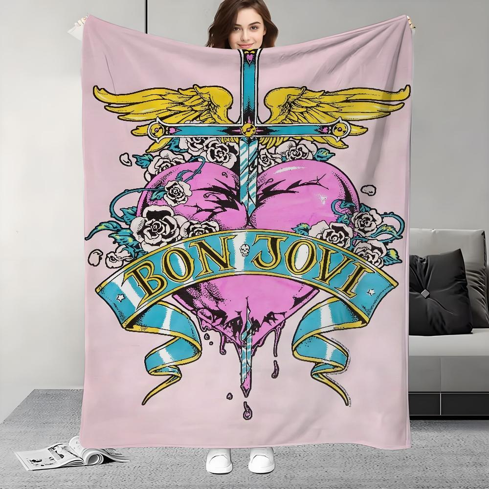 

Rock Band B-Bon Jovi Forever Blanket Design Lightweight For Dorms, Naps, Living Room, Office,Sofa,All-Season 30x40in