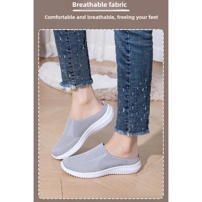Women's Summer Shoes Casual Single Ladies Shoes Soft Sole Cover Half Slippers Shoe