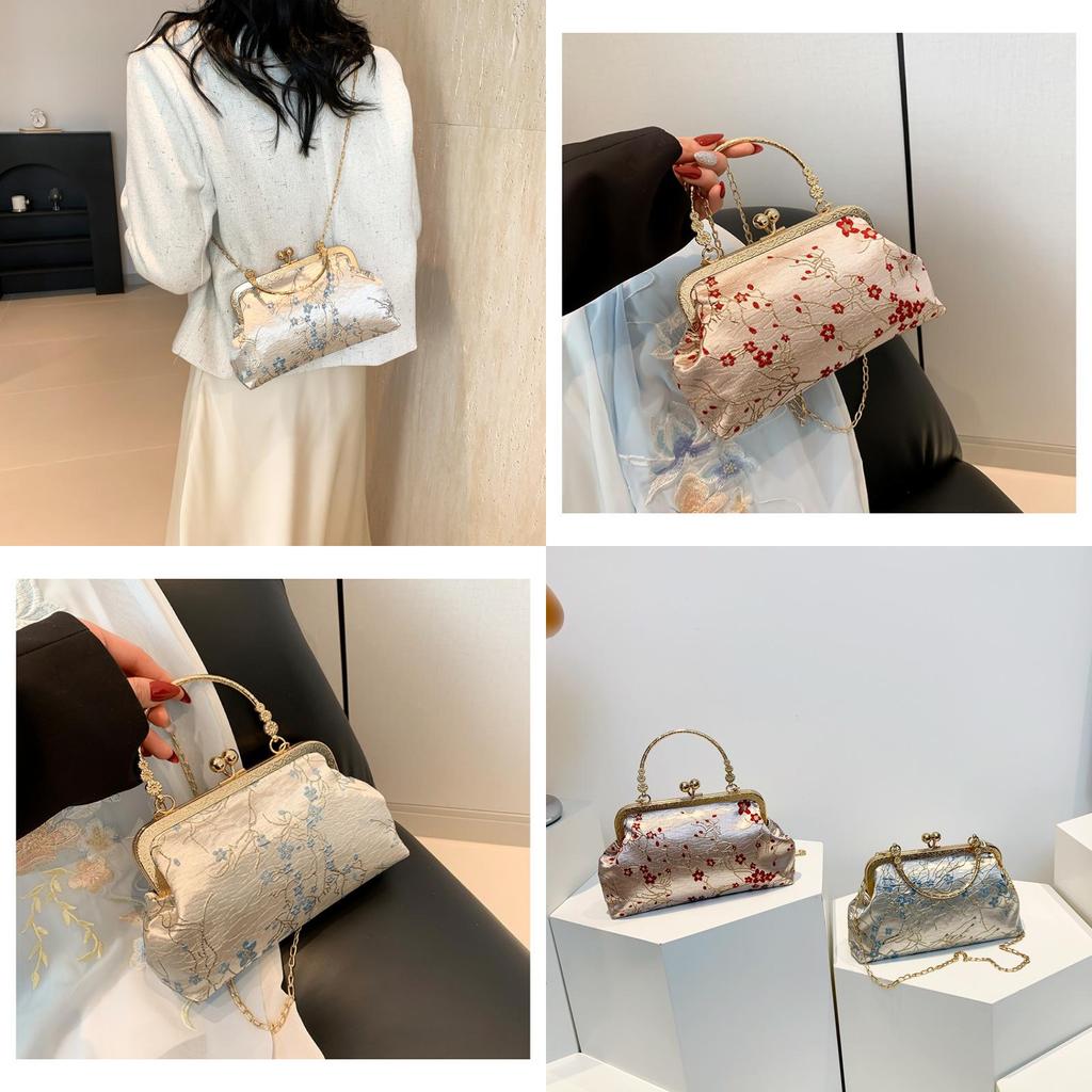 Künstlerischer Nationalstil Verschluss Schnalle Cheongsam Tasche 2024 Chic Sommer Handheld Metall Schultertasche
