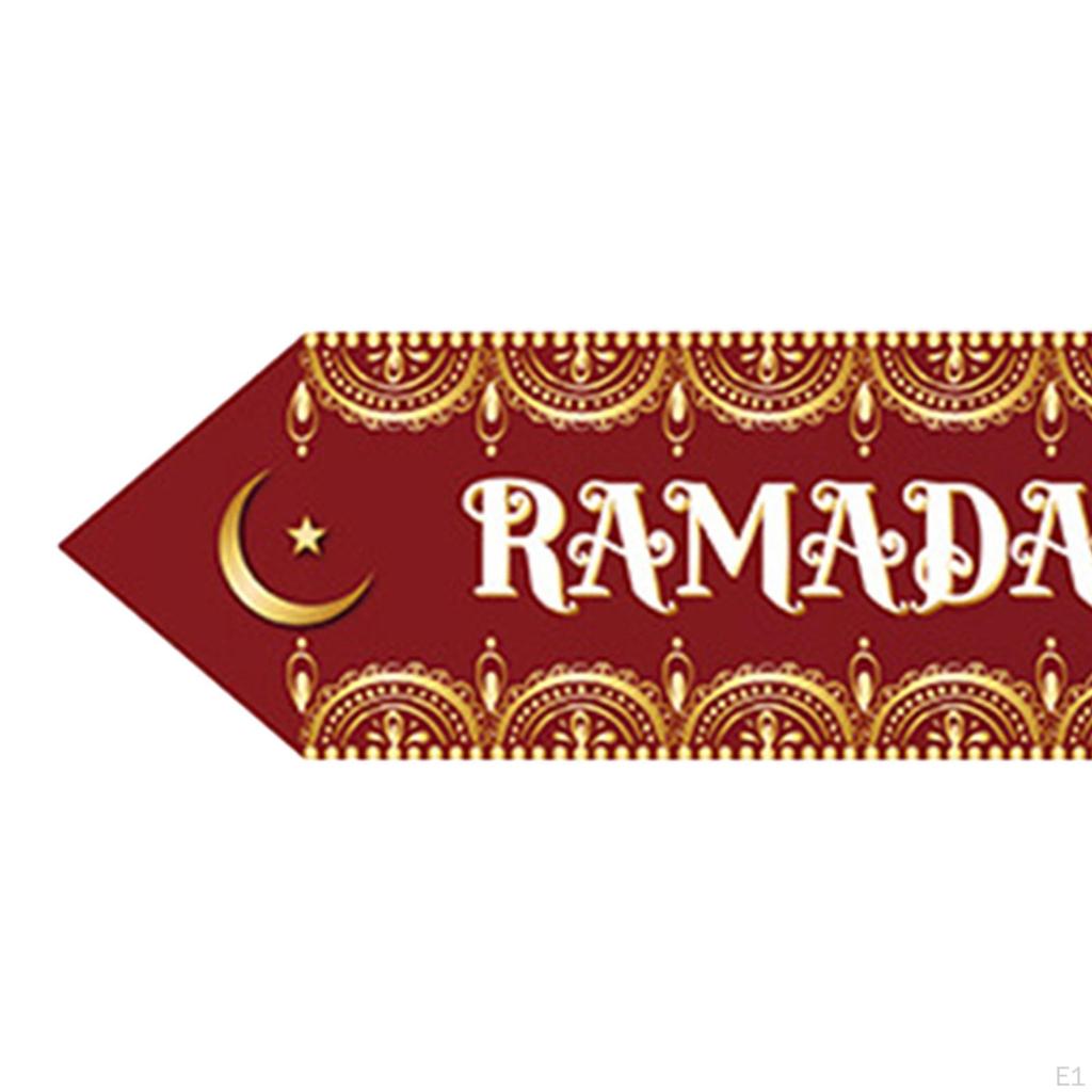 Eid Mubarak Table Runner Moon Mosque Star Ramadan Runners for Dresser