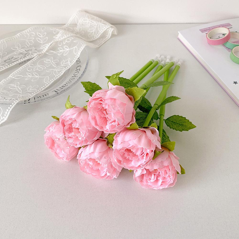 Artificial Flower Ballpoint Pen Peony Gel Pens Stationery Gift For Girls Signature Pen School Office Supplies Desktop Decoration