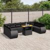 VidaXL Garden Lounge Set with Cushions 11 Pcs, Patio Sofas, Patio Furniture Set, Outdoor Furniture, Black 3272364