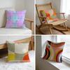 Cushion Cover Washed Linen Soft Breathable Decorative Case For Sofa Home Morandi Geometric Abstraction Pillow Cover