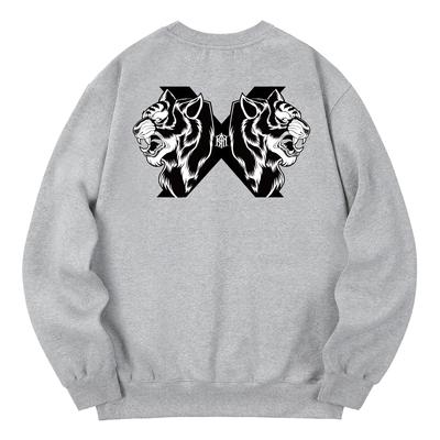 KAN6312 Kmg0028 Tiger X Fleece-Lined Sweatshirt - Gray