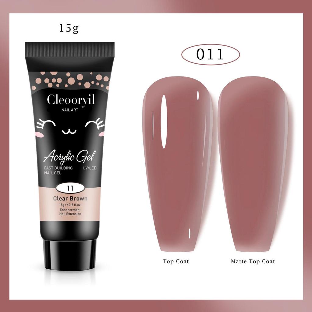 Gel Sólido UV para Extensión de Uñas, 15ml - Gel Cristal Rápido para Aplicación Rápida