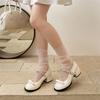 White French Round Head Light Mouth Thick High Heel Single Shoes Women's Summer 2025 New Versatile Skirt Heightening Mary Jane Shoes