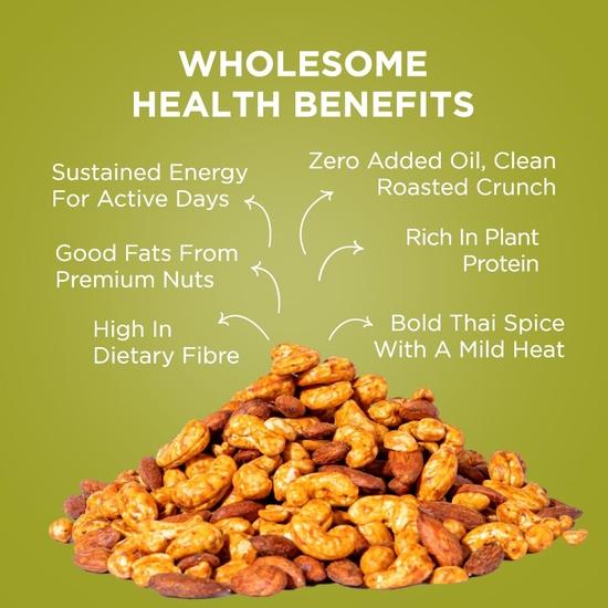 Nutty Gritties Grab And Go Thai Chilli Blend Trail Mix | 240g (Each Pouch 40g, Pack of 6) | Almonds, Cashews and Peanuts