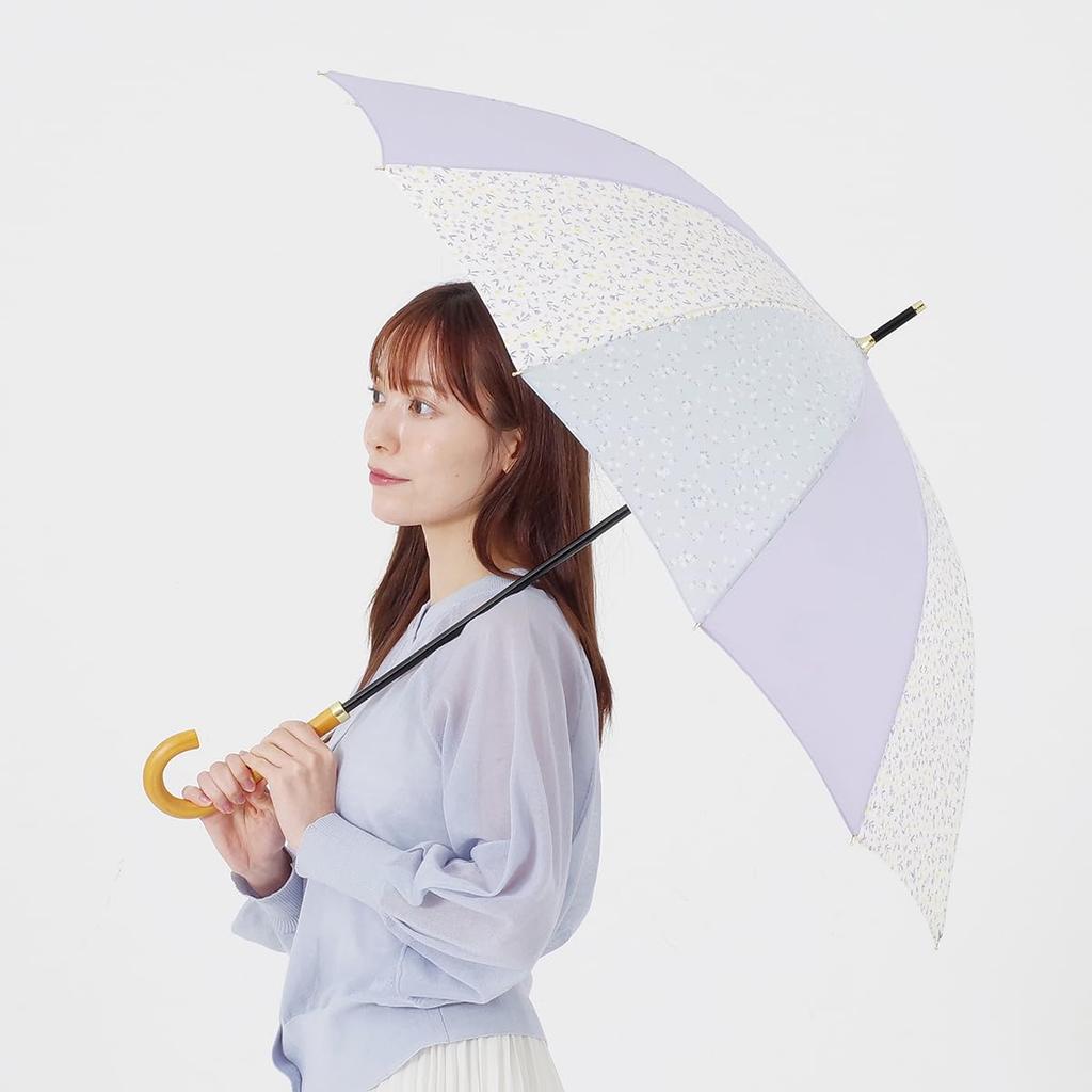 Nifty Colors Long Flower 1779LV Umbrella, 12-Rib Patchwork,