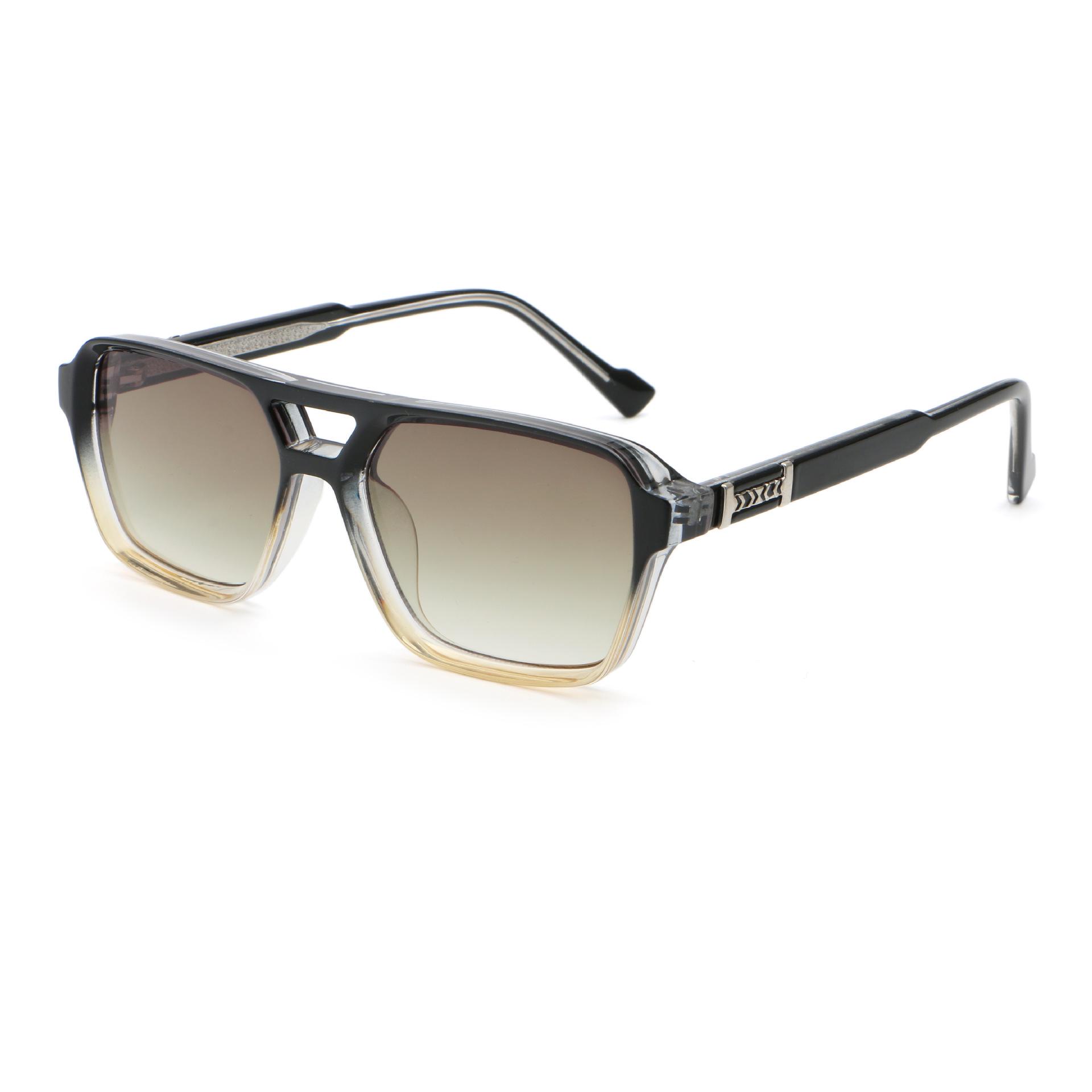 Anti-UV Double Bridge Matte Sunglasses - Large Frame, Unisex Pilot Style