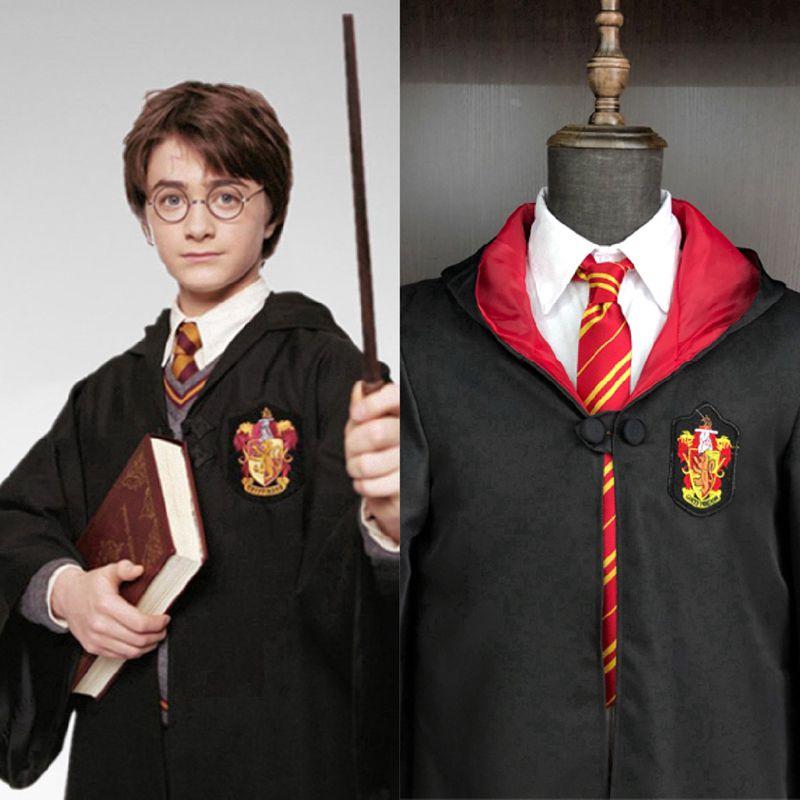 Potter Harry Costume Hogwarts Adult Child Robe Cape Vest Halloween Party Cosplay