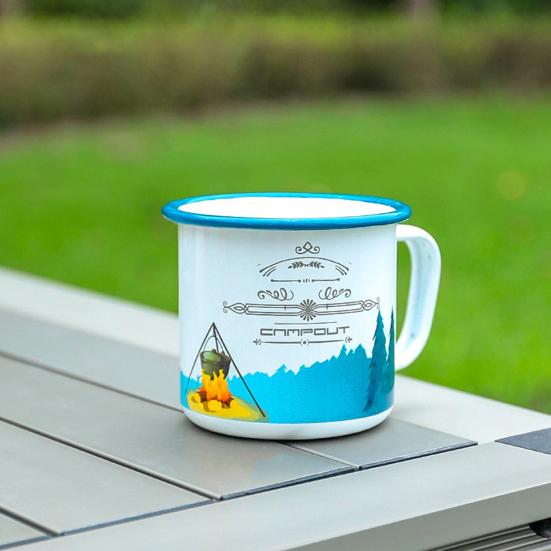 

270 мл Изысканная противоударная кружка для воды, металлическая чашка для воды с красивым пейзажным узором, домашняя 1