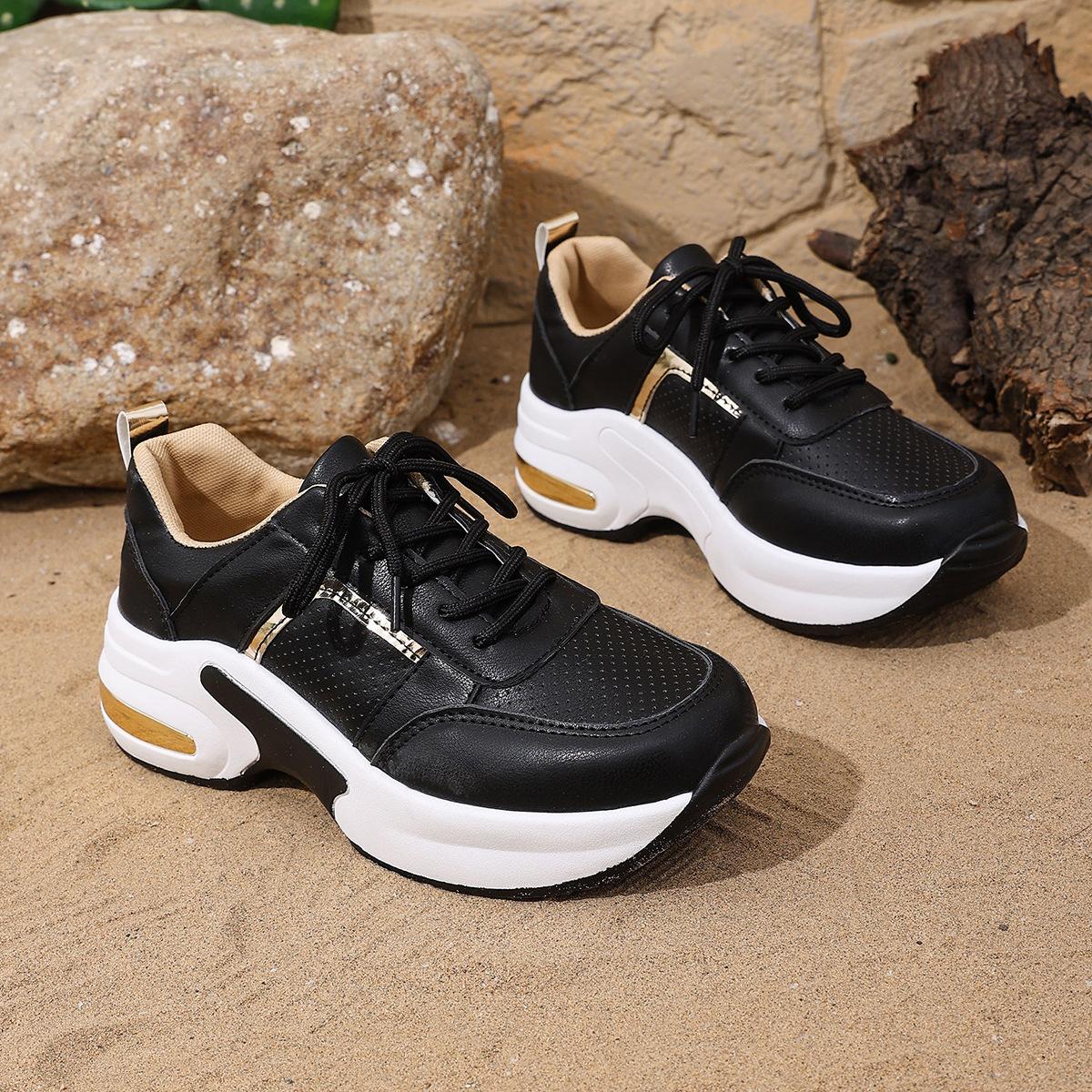 

Женские Повседневные Кроссовки в Стиле Dad Sneakers Удобные Массивные Кроссовки на Платформе Беговые Кроссовки Нескользящие На Шнуровке Дышащие Обувь для Ходьбы Женская Тренировочная Теннисная Обувь 36 чёрный