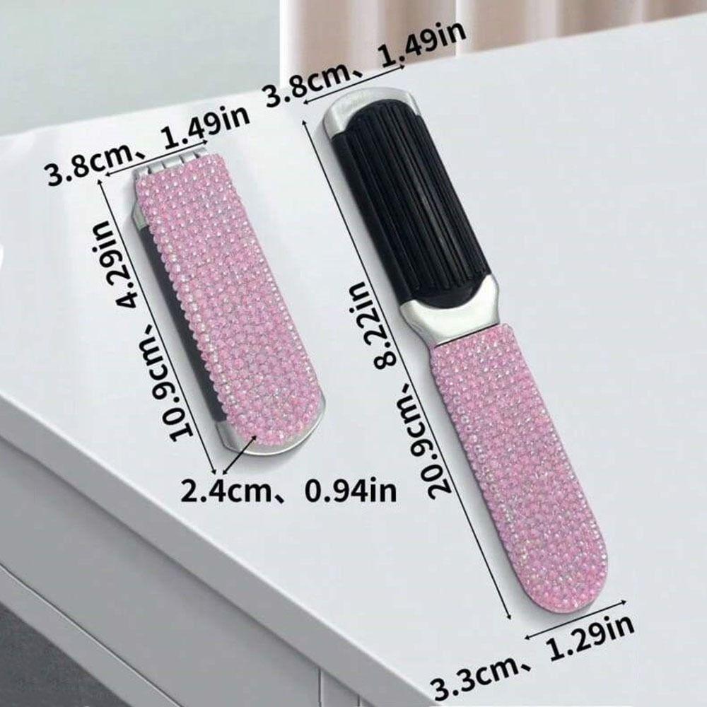 Portable BlingBling Comb Mirror Crystal-Encrusted Rhinestone Hair Comb Gift for Girls