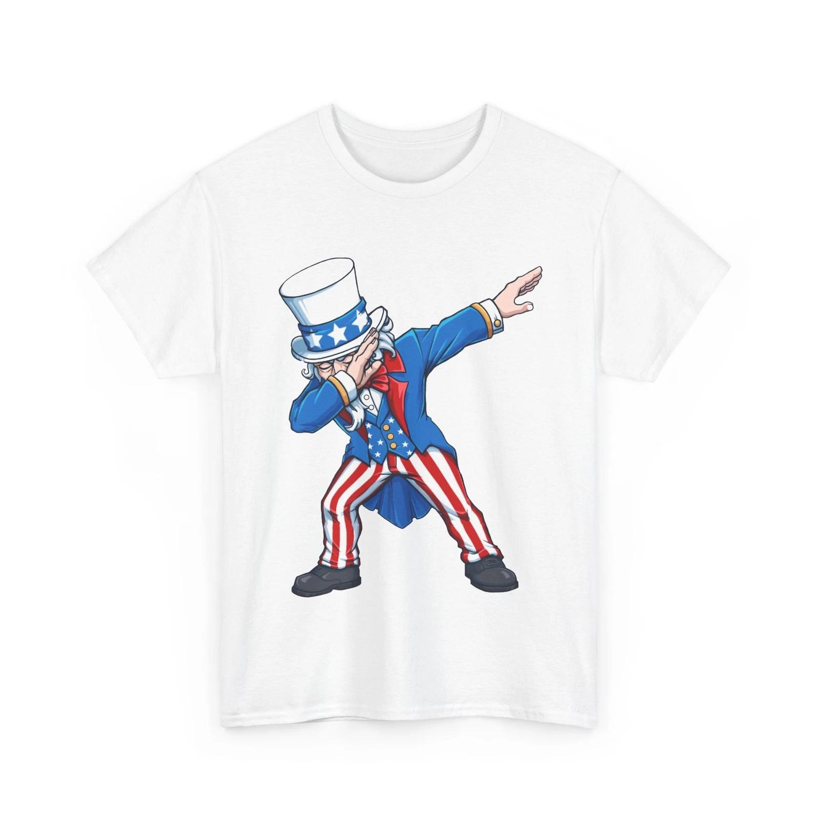 4th of July Shirt, Uncle Sam Dabbing Fourth of July Women Men Funny T-shirt L