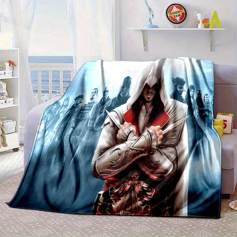 Assass Warrior Blanket Flannel Blanket for bed, sofa, Camping, Hiking, Picnic Essentials, gift for family Fan gifts