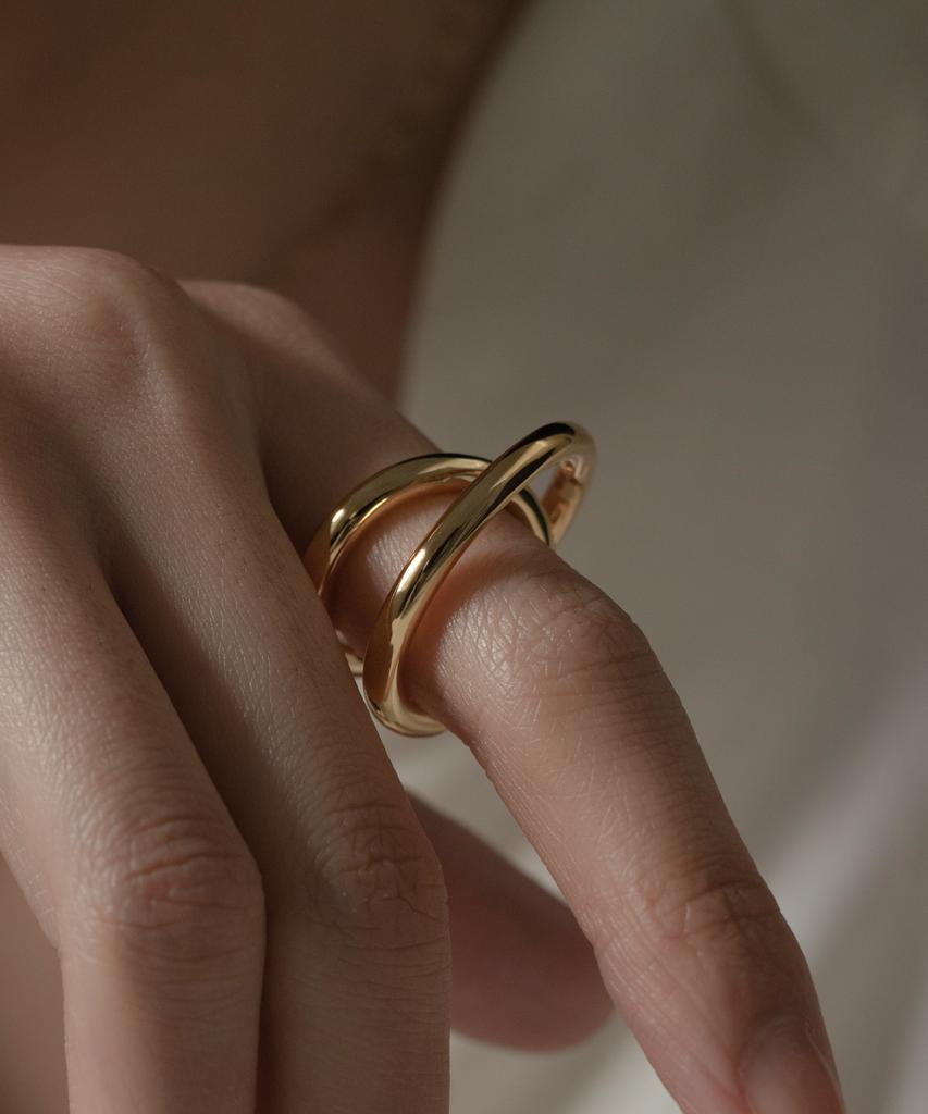 Novice Tokyo Spiral Cross Ring / Gold