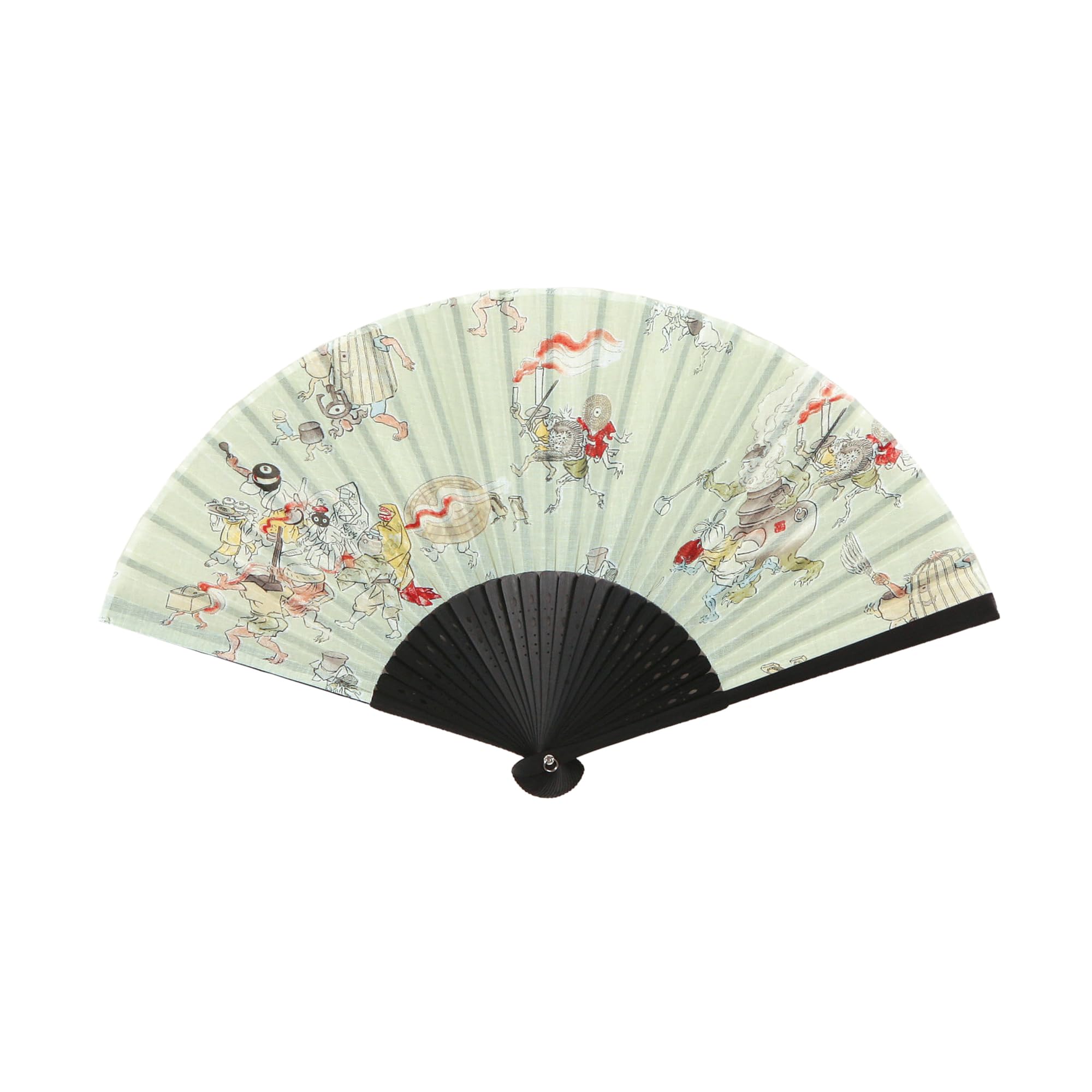 [Yamamotojin] Yamamotojin Shoten (Official) Folding Fan - Yokai Collection - Hyakki Yakō (Green)