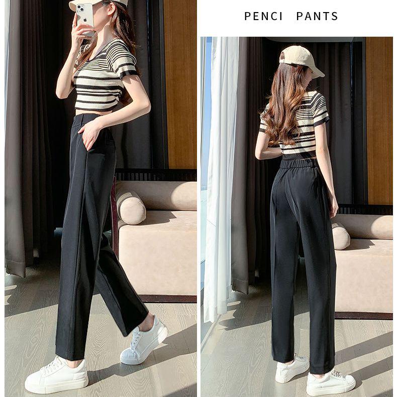 Women's High Waist Slimming Fleece-Lined Straight-Leg Harem Pants for Winter 