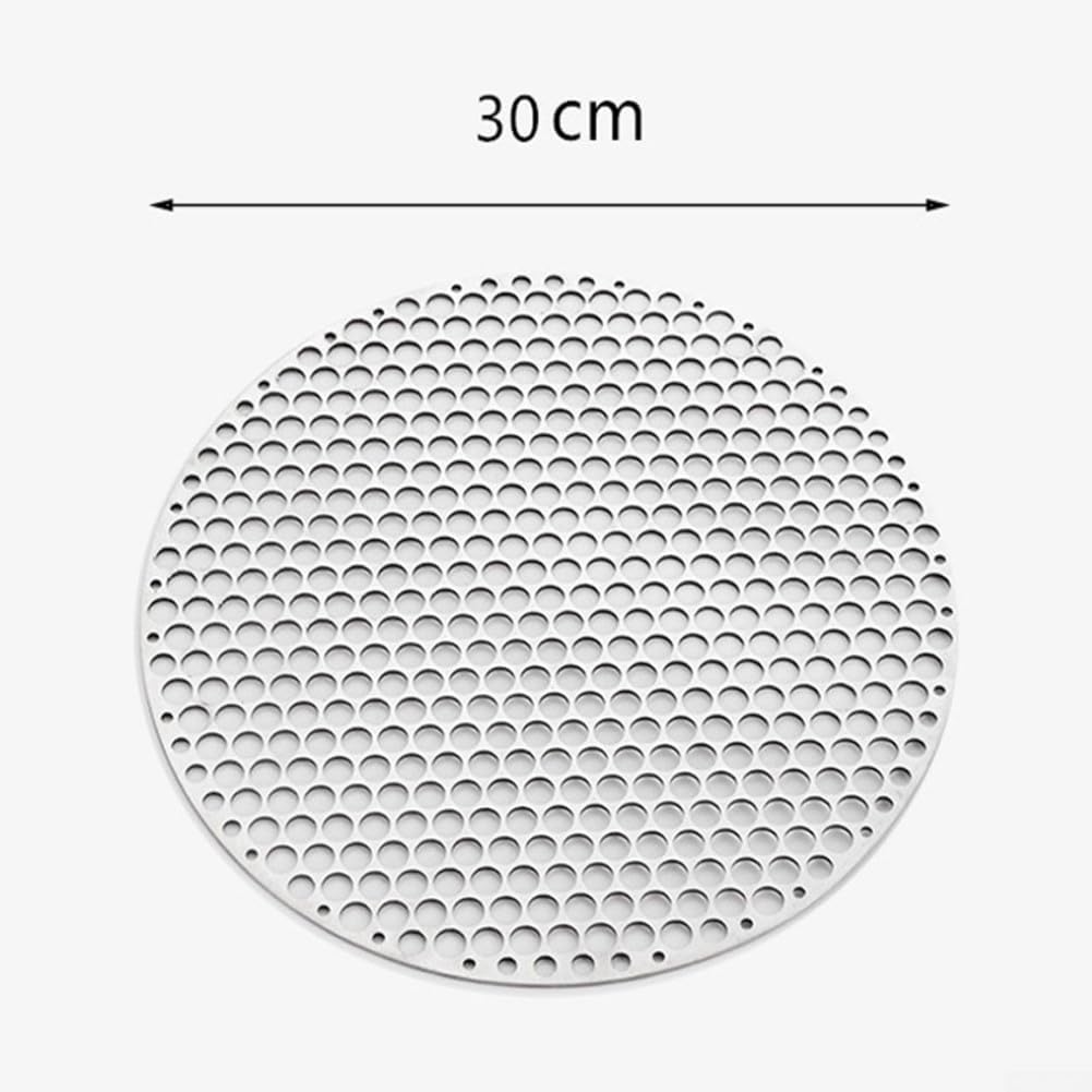 Round Grill Grate Stainless Steel Barbecue Grill Net Grill Wire Mesh Rack for Outdoor Camping Cookware(30CM)