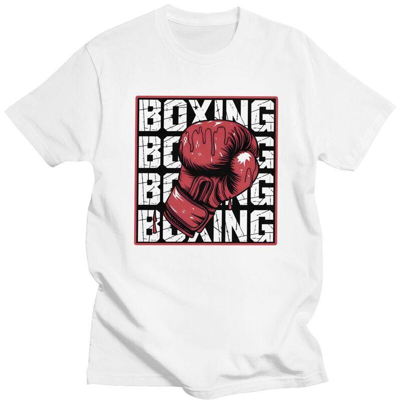 Men Boxer Boxing T Shirt Streetwear Short Sleeves Pure Cotton Tshirt Leisure Novelty Design Graphic Tees Shirt